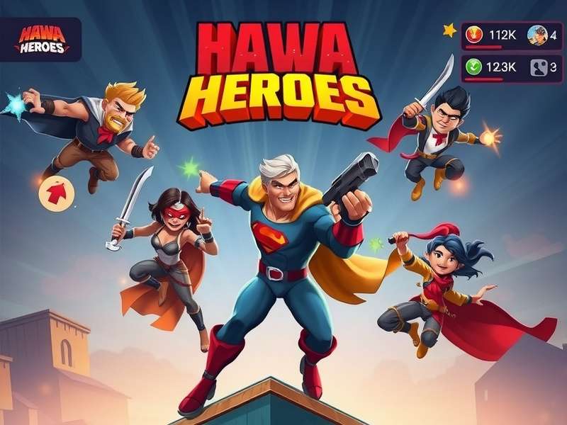 Hawa Heroes game banner featuring Indian superheroes